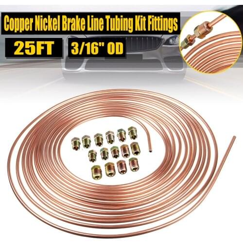 Braided Front Break Hose Copper Nickel 3/16''OD Roll Coil Brake Lines Tubing Kit Fittings For NISSAN Patrol Y61 Brake Line Pipe