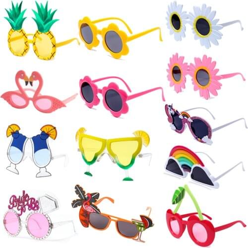 Beach Hawaii Party Pink Flamingo Party Tropical Decorations Funny Glasses Pineapple Sunglasses Summer Luau Hawaiian Party Event