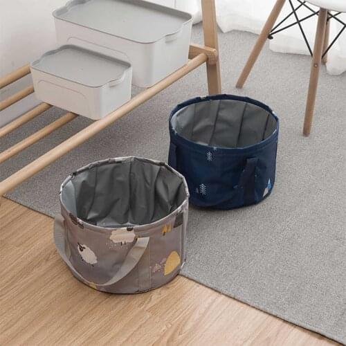 Portable Travel Folding Footbath Washbasin and Vegetable Bag with Handle Multifunctional Outdoor Fish Tank