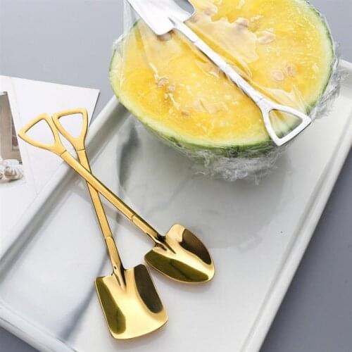 Multicolor Ice Cream Spoon Creative Shovel Shaped Fruit Watermelon Scoop Coffee Milk Tea Sugar Stir Spoon For Cafe Restaurant