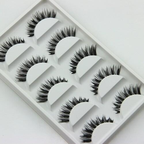 500set 5Pairs/set Black Cross False Eyelash Soft Long Makeup Eye Lash Extension tool fashion