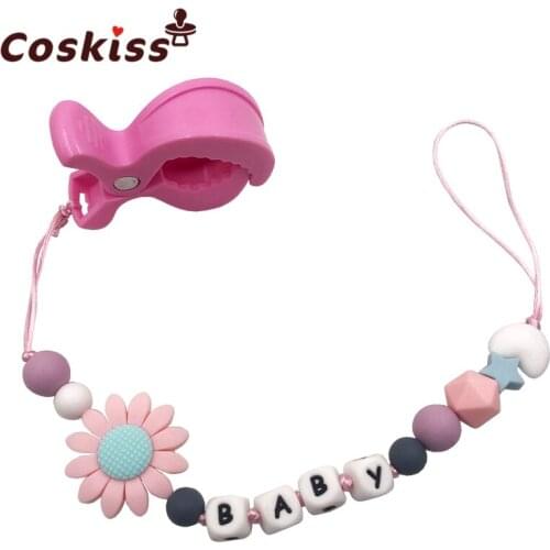 Silicone Teether with Pacifier Clip Holder Set for Newborn Babies - Gift Idea for Stylish- Infant Unisex Chew Pacifier Chain