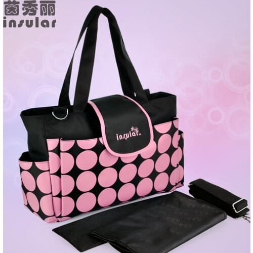 Insular Dot Printing Diaper Bags New Baby Diaper Bags Multifunctional Mummy Big Handbag Baby Nappy Stroller Bag