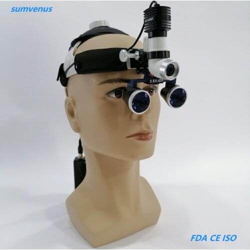 Surgical Medical Operation head lamp light 2.5X 3.5X magnifier Dental Medical LED High Brightness Headlamp Binocular Loupe ENT