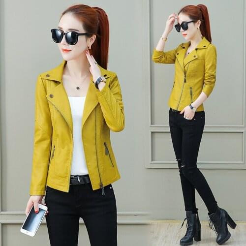 KMETRAM Leather Jacket Woman Spring 2020 Korean Vintage Short Coat Female Pink PU Leather Biker Jackets Chaqueta Mujer MY2518