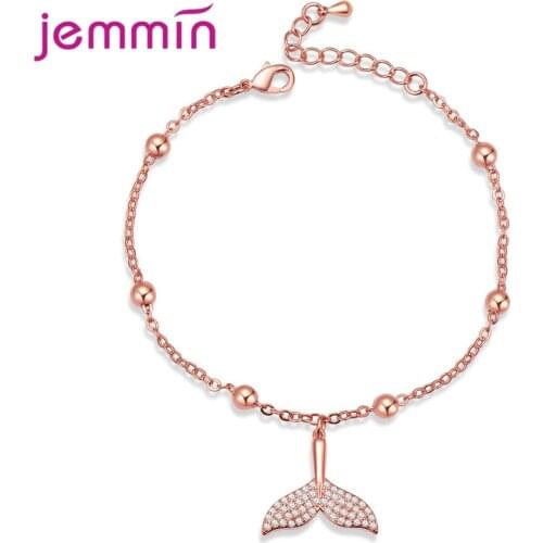 New Cute 925 Sterling Silver Mermaid Tail Charm Bracelet Jewelry For Women Friendship Lovers Birthday Gifts Fish Jewelry