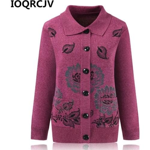 2019 spring autumn women knitted cardigans casual long sleeve tops Single-breasted printing women sweater coat R1173