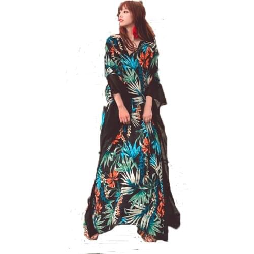 2021 New Bohemian Long Skirt Exotic Chiffon Dress Summer Loose Large Size Beach Harajuku Vintage Women Fat Seaside Holiday