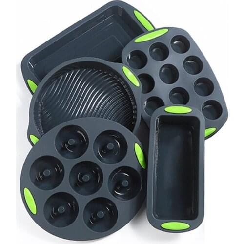 1/7/12 Holes Square Cupcake Pan Muffin Tray Rectangle Cupcake Mold Muffin Pan Silicone Baking Pan Non Stick Bakeware Biscuit Pan