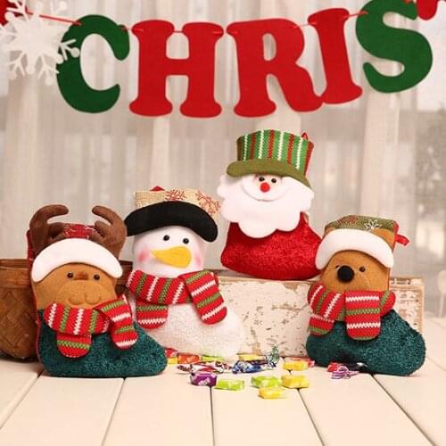 1pc Small Christmas stocking gift bag apple bags Christmas decorations xmas tree pendant 14*18cm