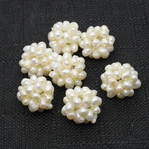 10pcs / Bag Natural Freshwater Pearl Colored Flower Ball 9-17mm Hand Woven Jewelry Making DIY Necklace Earrings Accessories