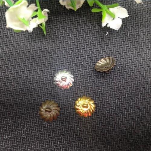 1000pieces 10mm bronze silver gold color flower metal copper beads cap jewelry findings pendant connector jewelry accessories