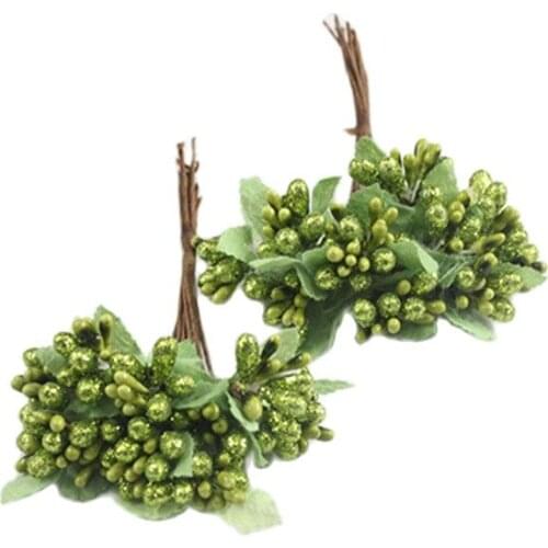 12 pcs stamen sugar handmade artificial flowers diy wreath Mini wedding decoration Craft Gift box scrapbooking fake flower