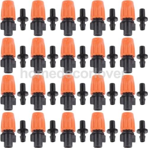20 sets Adjustable Misting Atomizing Nozzle with Fitting Water Sprayer Sprinkler Orange