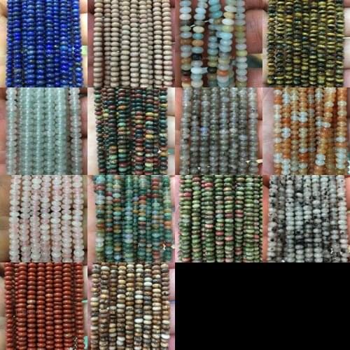 2x4mm Tigers Eye Lapis Lazuli Jaspe Carnelian Carnelian Aventurine Labradorite Amazonite Abacus Loose Beads 15" WFH555