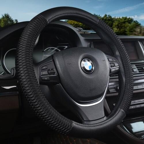 37-38CM New Car Steering Wheel Cover Artificial Leather Steering-Wheel Covers Breathable Fabric Braid Auto Accessories Universal