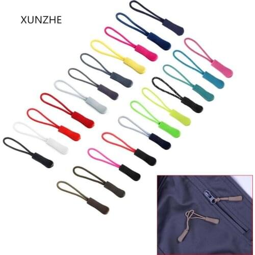 50Pcs PVC colored cord zipper Pull Apparel tactical backpack accessories zipper DIY zipper head cord rope strap for phone slider