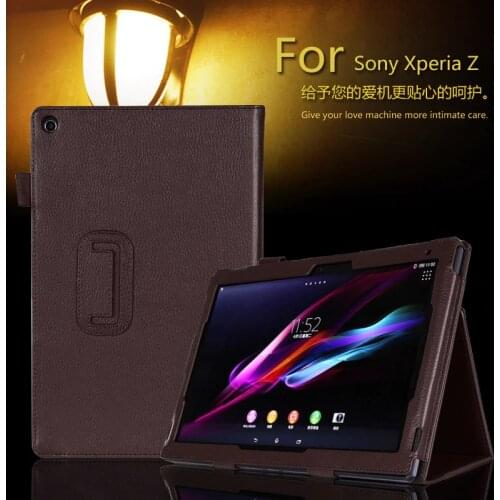 Case for 10.1 inch Sony Xperia Table Z, Solid Filp Litchi Leather Protective Cover for Sony Xperia Z1 Tablet Accessories