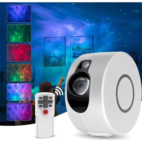 Colorful Galaxy Projector Night Light Starry Sky Rotating Water Waving Night Light Music Player Nightlight Projection LED Lamp