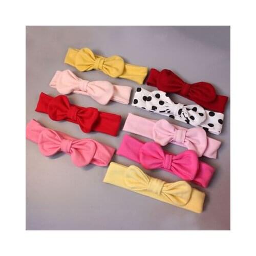 Baby Headband Girls Hair Accessories Cotton Rabbit Ear Turban Bow Elastic Hairband Baby Princess Christmas Day Gifts