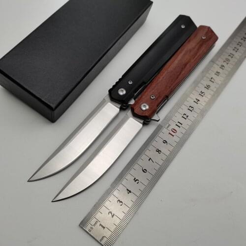 KESIWO L119 Pocket Camping Survival Hunting Wood Or G10 Handle D2 Blade Outdoor Tactical Rescue Fruit Kitchen EDC Folding Knife