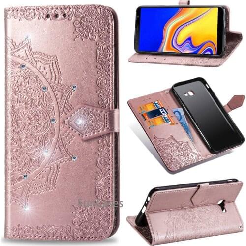 Leather Flip Case For Samsung Galaxy J4 Core Case Cover Samsung Galaxy J4 Core Phone Cases Plain Wallet Book Cover J4Core Coque