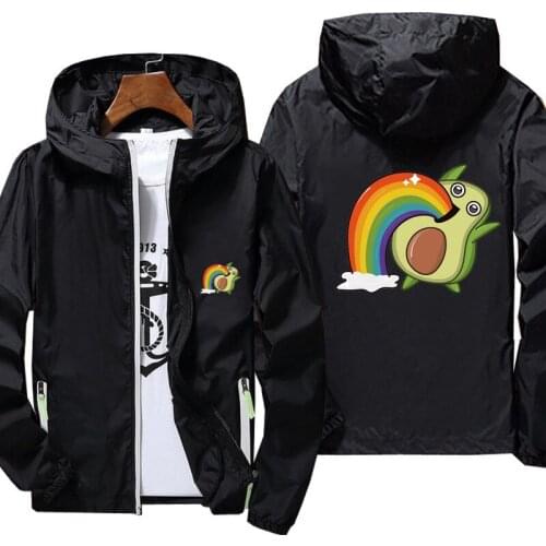 Cartoon Avocado print Jacket Men Women Waterproof Sun Protection Clothing Fishing Quick Dry Skin Windbreaker