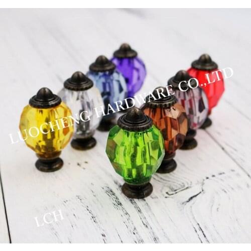 LCH 27MM CLEAR CUT ACRYLIC Knobs Door Pulls Handles Furniture Hardware Antique Style Garden Knobs