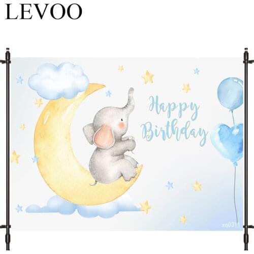 LEVOO Photographic Background Elephant Birthday Cartoons Star Dreamland Background Photobooth Photo Studio Fabric Shoot