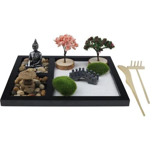 Mini Zen Garden Porch Yard Buddha Statues for Stress Relief Relaxation Home