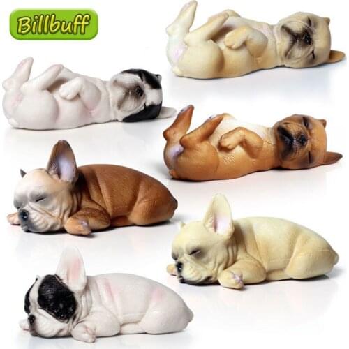 Mini Simulation Animal Cute Bulldog Cub Solid PVC Model Action Figures Kid Cognitive Educational Toy for children Christmas gift