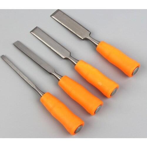 4Pcs 6/12/18/24mm Engrave Chisel Set Hard Impact-resistant Ergonomic Handle Carving Chisels Woodcut Knife for Woodworking