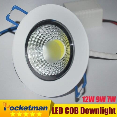 Newest 7W 9W 12W LED COB chip downlight Recessed LED Ceiling light Spot Light Lamp White/ warm white led lamp epistar zk90