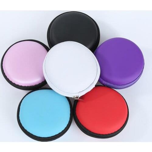 NEW Portable Case for Headphones Case Mini Zippered Round Storage Hard Bag Headset Box for Earphone Case SD TF Cards