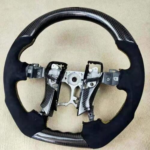 Cuatomized Real Carbon Fiber Sports Steering Wheel Perforated Leather Compatible for Toyota Rezi Mark X 2010-2021