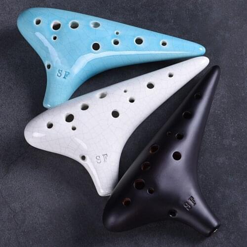 12-Hole Rice-Fired Soldering Ocarina Soprano F Tone Beginner Teaching Smooth Ocarina 12-Hole Sound Quality Ocarina