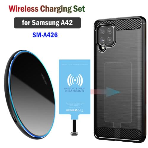 Qi Wireless Charging for Samsung Galaxy A42 5G SM-A426 Wireless Charger with USB Type C Charging Receiver Case Put and Charge
