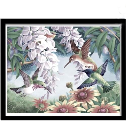 Diy pintura diamante 5d beija-flor bordado quadrado completo redondo diamante pintura mosaico flor margarida strass decor