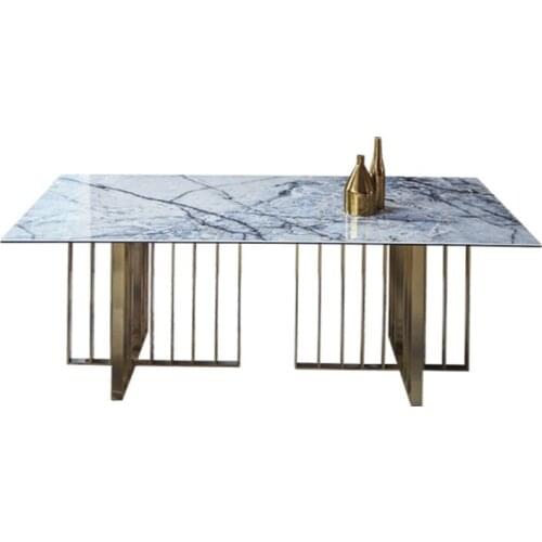 Light luxury marble stone board dining table/modern simple household dining table dining table and chair combination