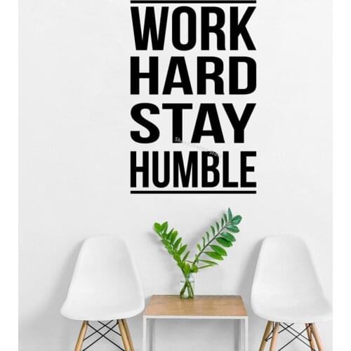 Work Hard Stay Humble Inspirational Quote Wall Sticker Home Art Decor posters Removable bedroom office sitting room Decals DG281