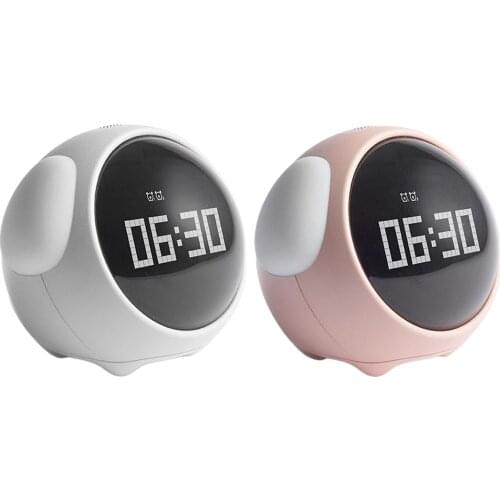 Expression Digital Alarm Clock Snooze Weekend Mode Table Nightlight Pink