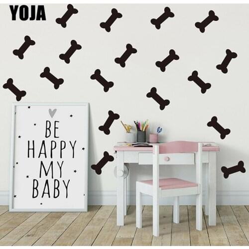 YOJA 7×3.8CM 24PCS Cartoon Colorful Bones Fun Wall Stickers Creative Home Room Decoration Decals 8WS0002