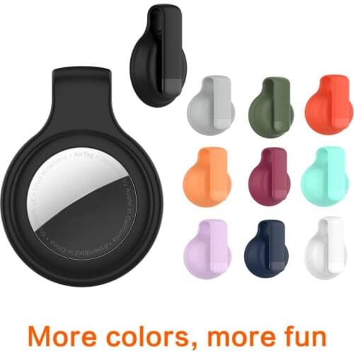 Protective Case For Airtags Tracker Anti Lost Soft Cover Steel Clip Silicone Bracelet Buckle Cover For Airtags Protector Holder
