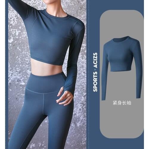 Women Seamless yoga Sportwear Gym Fitness Top Slim Tight T-Shirt Long Sleeve Workout Female Stretch Clothes