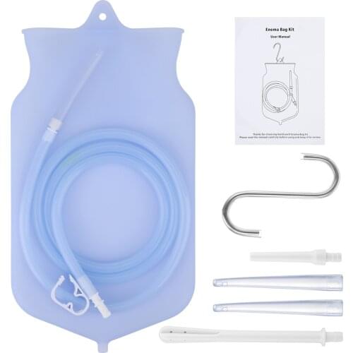 Feminine Hygiene Enema Bag Sets for Colon Cleansing Silicone Hose Health Anal Vagina Cleaner Enema Kit Flusher Constipation Wash