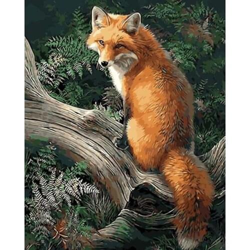 Fox Animal DIY Painting By Numbers Wall Art Picture Acrylic Canvas Painting For Home Decoration Drop Shipping