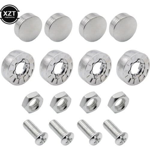 1 Set Chrome Anti-theft Screws Car License Plate Bolts Frame Screws