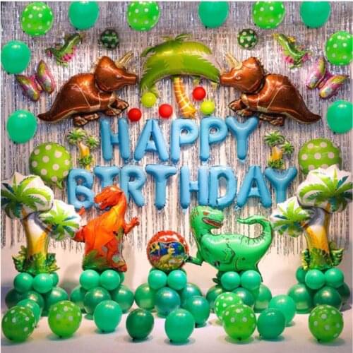 1pc Cartoon Dinosaur Balloons Foil Standing Dinosaur Red Dragon Baby Birthday Deco Party Supplies Boy Kids Toys Helium Globals