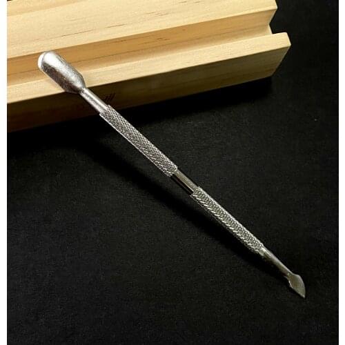 1pcs Double-ended Cuticle Pusher Stainless Steel Spoon Dead Skin Push Remover For Pedicure Manicure Nail Art Cleaner Care