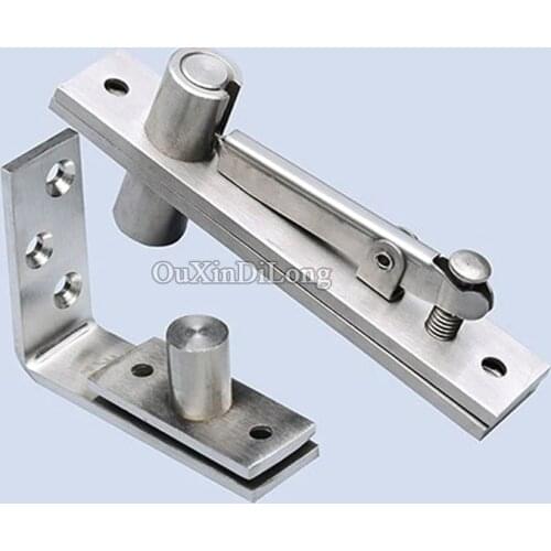 Brand New 2Sets 304 Stainless Steel Heavy Duty Door Pivot Hinges Freely Rotary Invisible Hidden Door Hinges Install Up and Down